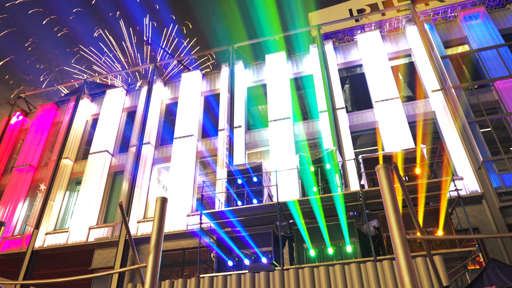 Macy's 4th of July light show with lasers and fireworks